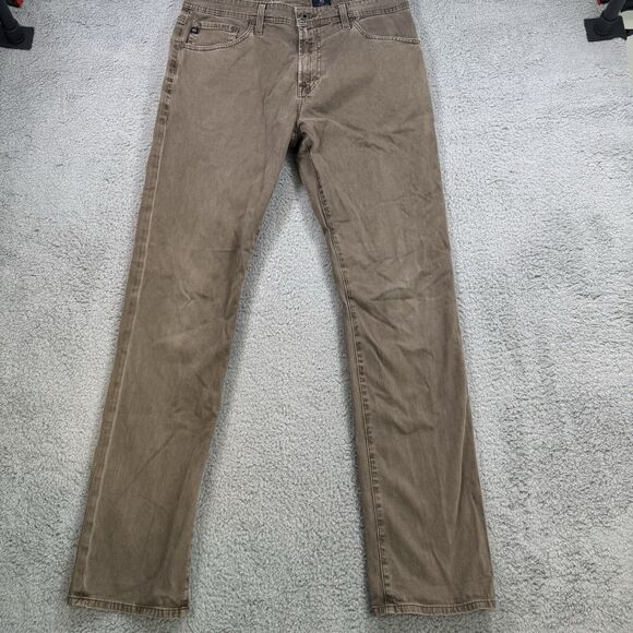 Adriano Goldschmied Pants Men's 34x33 Brown AG The Everett Slim Straight Chino - Picture 1 of 11